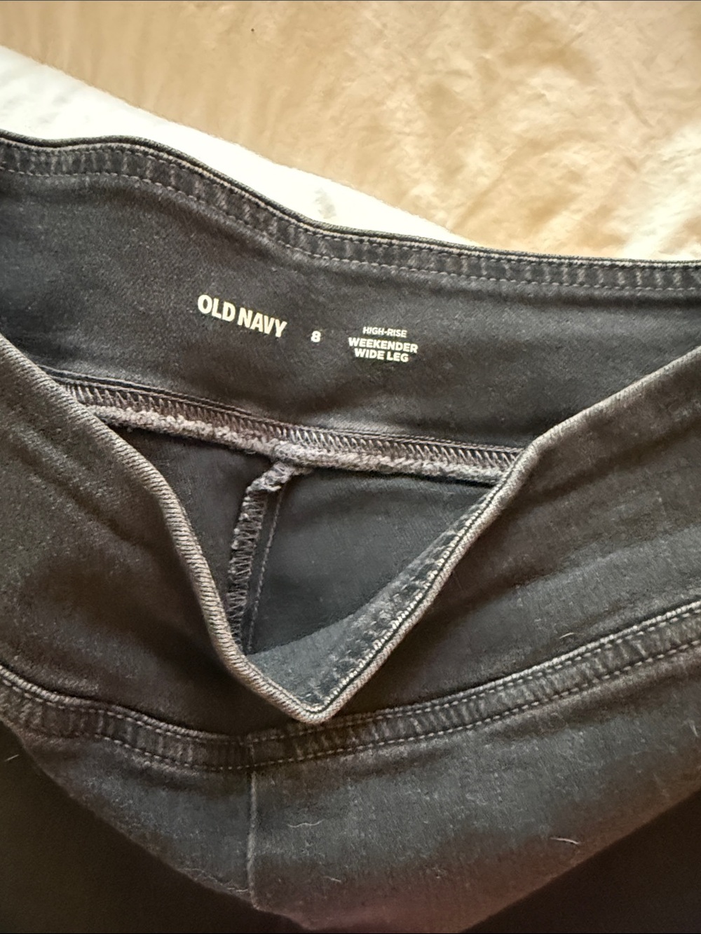 Old Navy Black Wide-Leg Stretch Pull-On Jeans
